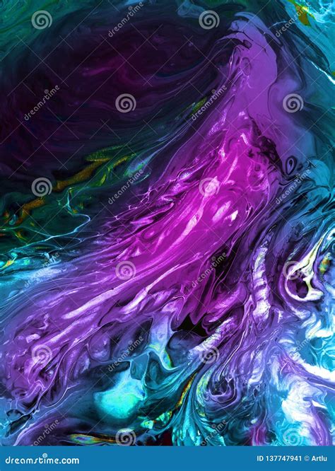 Neon Abstract Hand Painted Background Marble Texture Stock
