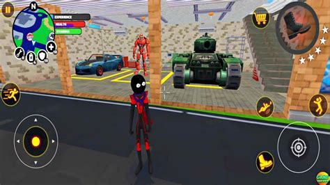 Superhero Stickman Upgrade My Garage Game Stickman Rope Hero Youtube