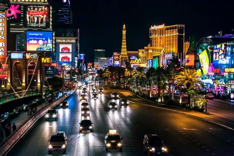 Las Vegas Nevadausa August 2 Night Scene Along The Strip I