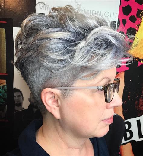 Short wavy bob with bangs. 20 Best Hairstyles for Women over 50 with Glasses