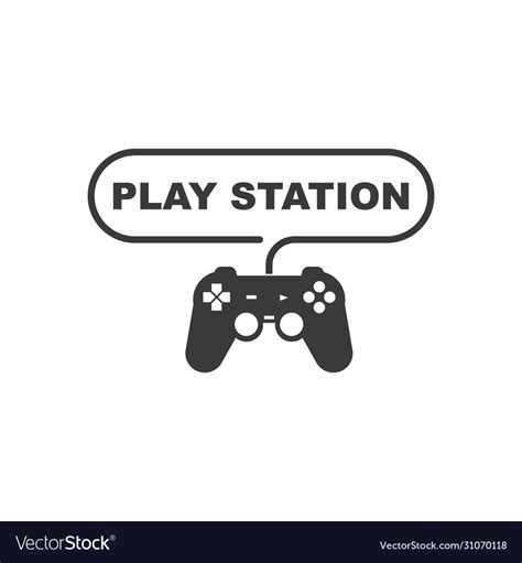 Joystick Playstation Logo Icon Royalty Free Vector Image