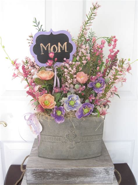 Mothers Day Floral Arrangement Erasableremovable Chalkboard Sign Tag