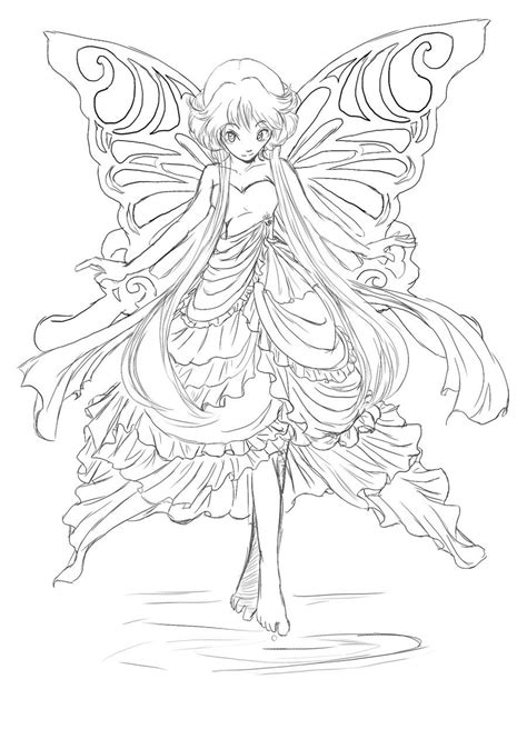 Anime Fairy Coloring Pages - Printable Worksheet