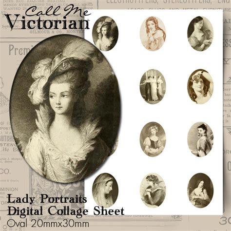 Vintage Lady Portrait Ovals Digital Collage Sheet Call Me Victorian