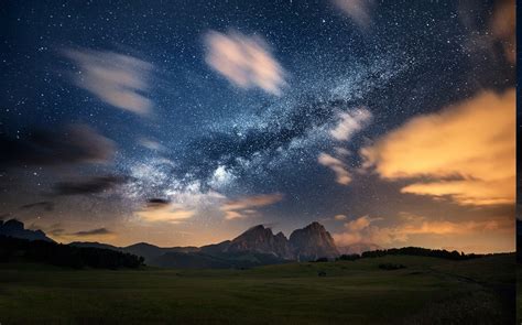 1230x768 Nature Landscape Milky Way Mountain Galaxy Clouds Stars