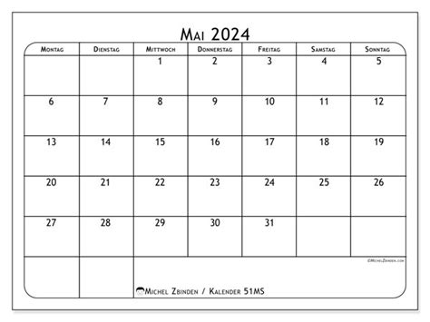 Kalender Mai 2024 Einfachheit Ms Michel Zbinden De