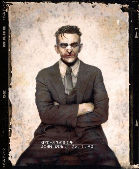 The Joker As A Mugshot From The 20s Drawn By Jason Mark Mug Shots