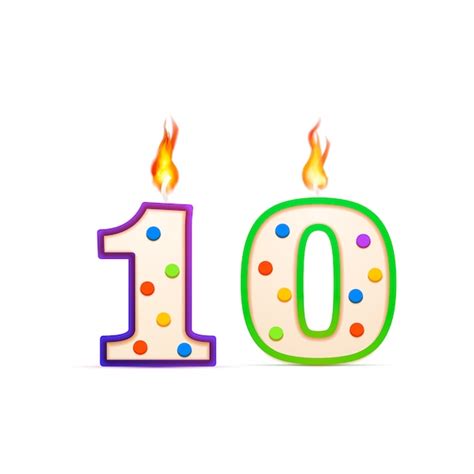 Premium Vector Ten Years Anniversary 10 Number Shaped Birthday