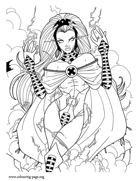 Coloring is a fun way to develop your creativity, your concentration and motor skills while forgetting daily stress. X-Men - Storm coloring page