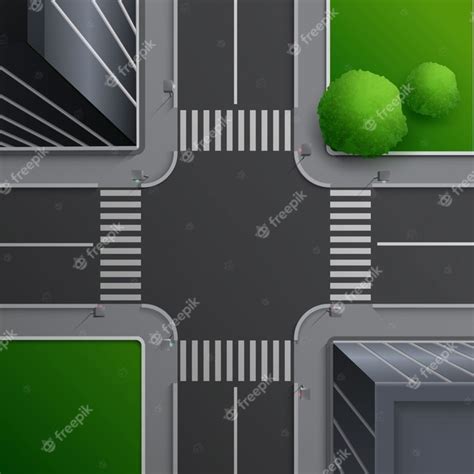 Premium Vector Illustration Of City Street Concept With Crossroad