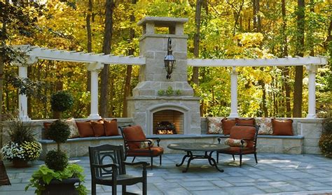 Outdoor Fireplace With Pergola 900×530 Rosenbaums Landscaping And