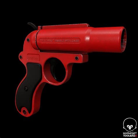 3d Model Game Ready Flare Gun Vr Ar Low Poly Cgtrader