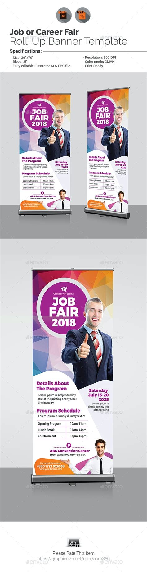 Job Fair Roll Up Banner Template By Aam360 Graphicriver