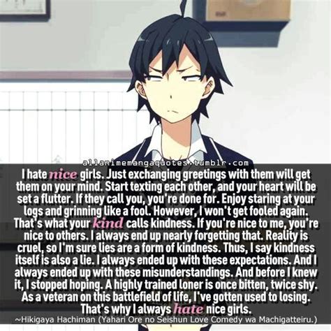 Hikigaya Hachiman Anime Quotes Inspirational Anime Quotes Manga Quotes
