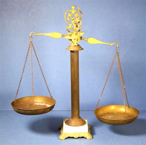 Vintage Brass Balance Scales 475 Cm Height Scales Sundries