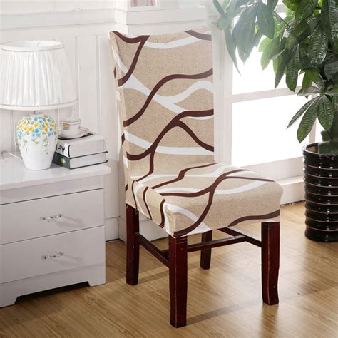 Stretch Printed Dining Chair Covers Spandex High Back Chair Protectors