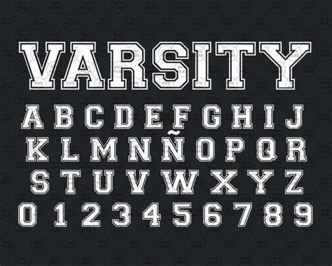 Varsity Font Svg College Font Svg Sport Font Svg Baseball Etsy