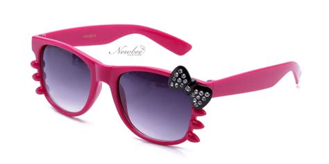 hello kitty rhinestone sunglasses hot pink frame black bow rhinestone cute sonnenbrille