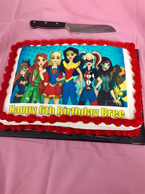 dc superhero girls cake image printed by edible images toronto superhero girls birthday