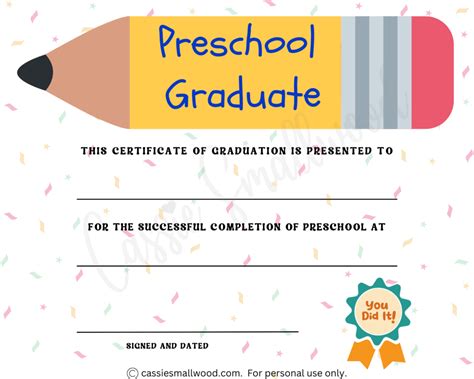 20 Preschool And Kindergarten Graduation Certificates Free Printable