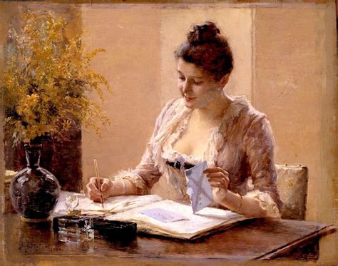 Lady Writing A Letter Painting Albert Edelfelt Oil Paintings
