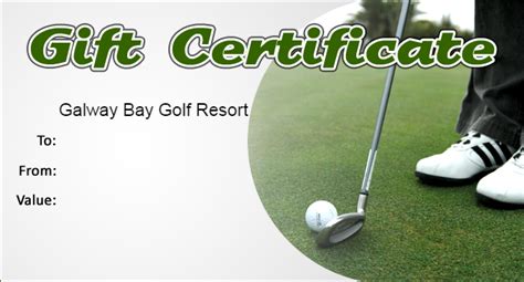 Golf Lesson Certificate Pdf - Golf Gift Non Cash Value ...