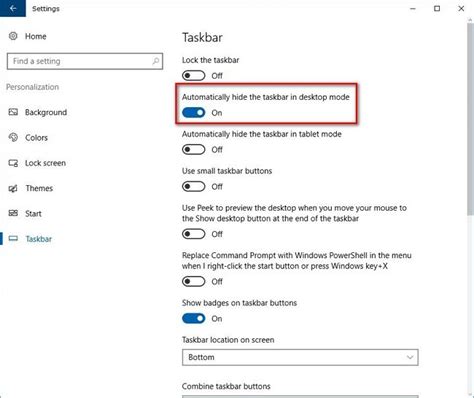 How To Auto Hide Taskbar In Windows 10