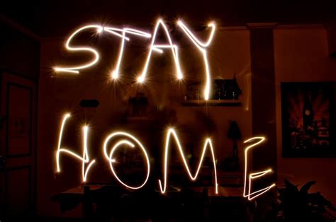 Premium Photo Light Painting Stay Home Stay Safe