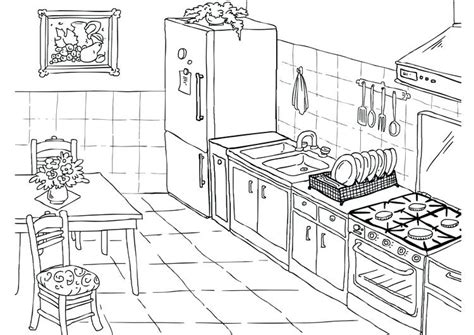 Getcolorings.com has more than 600 thousand printable coloring pages on sixteen thousand topics including animals, flowers, cartoons, cars, nature and many many more. Simple Kitchen Coloring Page - Free Printable Coloring ...