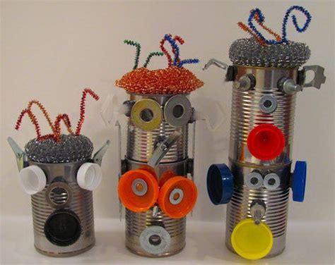 20 Recycled Tin Can Craft Ideas Hative Tin Can Robots