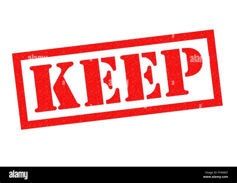 Keep Red Rubber Stamp Over A White Background Stock Photo Alamy