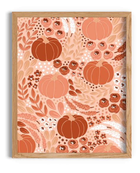 Pumpkin Floral Art Print Elyse Breanne Design
