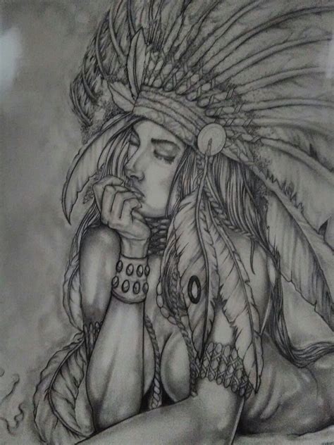 Indian Girl Pencil Drawings Native American Pencil Drawings Of Girls Native American Girl