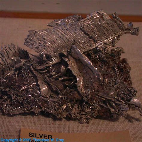 Native Silver A Sample Of The Element Silver In The Periodic Table