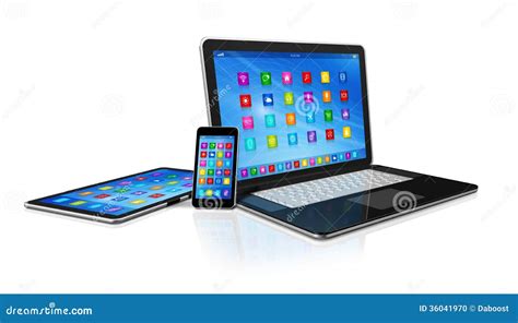 Smartphone Digital Tablet Computer And Laptop Stock Photo Image