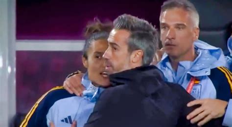 Spains Soccer Coach Caught Grabbing Breast Of Female Assistant