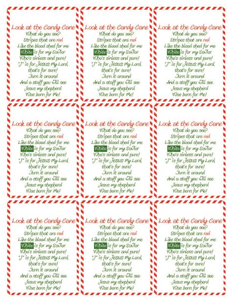 Candy Cane Poem 9 Up Print Out And Hole Punch Top Give Children Yarn