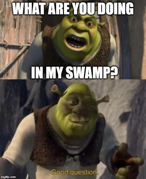 Image Tagged In Shrek What Are You Doing In My Swampshrek Good