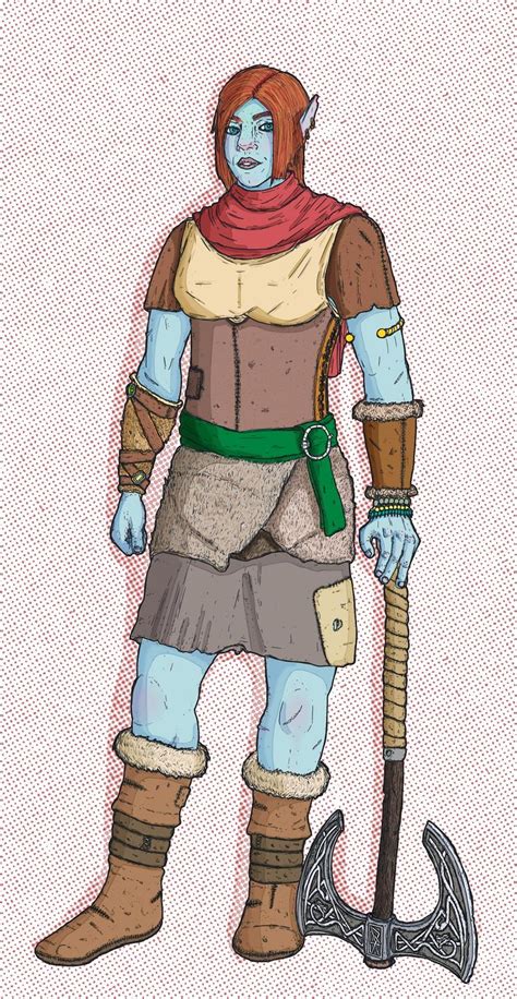 Rf Female Firbolg Barbarian Rcharacterdrawing