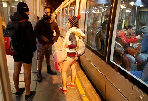 riders around the world undress for no pants subway ride