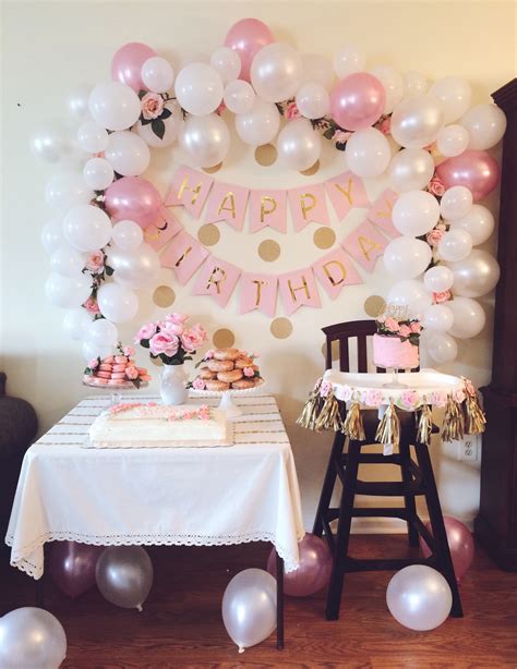 Aria S Pink And Gold First Birthday Party Project Nursery