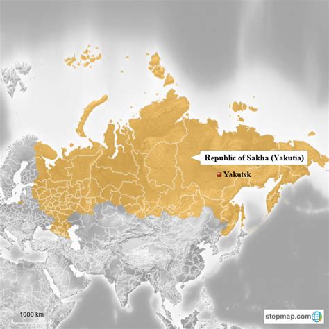 Stepmap Yakutia Within The Russian Federation Landkarte Für Russia