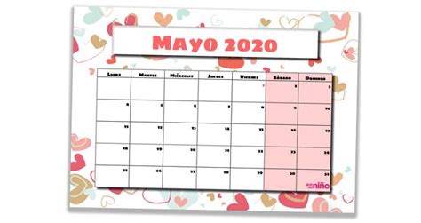 Planificador Calendario Mes De Mayo 2020 Para Imprimir