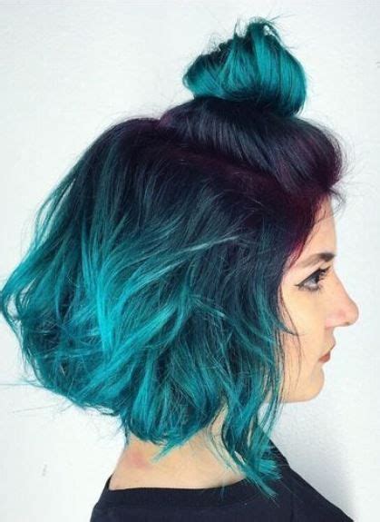 40 Stylish And Natural Taper Haircut Blue Ombre Hair