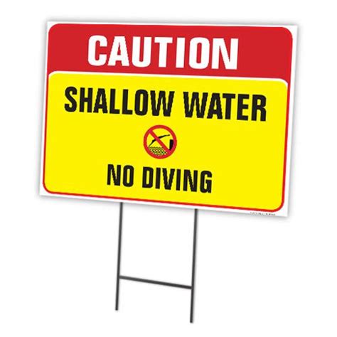 Caution Shallow Water No Diving Full Color Double Sided Sign