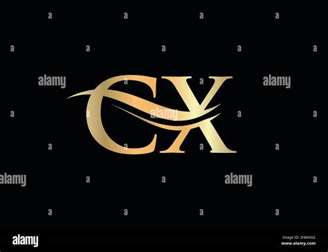 Monogram Letter Cx Logo Design Vector Cx Letter Logo Design With Modern Trendy Stock Vector