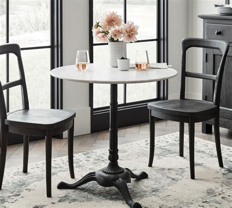 | pottery barn warner 24 round end table (top only/no base) residue/marks $559. Rae Round Marble Bistro Table | Pottery Barn