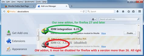 Adds download with idm context menu item for links, adds download panel, and helps to intercept downloads. Internet Download Manager Integration guide for Firefox