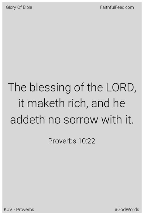 Proverbs 1022 Kjv Bible Verse In 2021 Proverbs 10 Proverbs Kjv