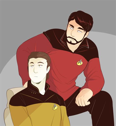 William T Riker And Data Star Trek Tng Star Trek Data Star Trek